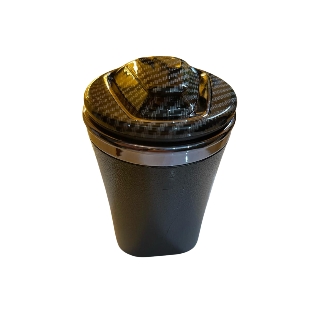 Premium Carbon Fibre Lid Ashtray – Stylish and Durable Design on a White Background - Techcarhome
