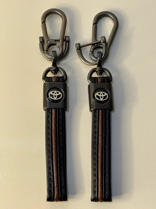 Premium Leather Line Keychain – TOYOTA Logo