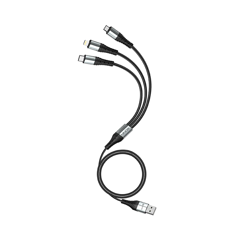 picture of ronin r-305 Durable 3-in-1 Charging Cable – Ronin R-30 by techcarhome.com