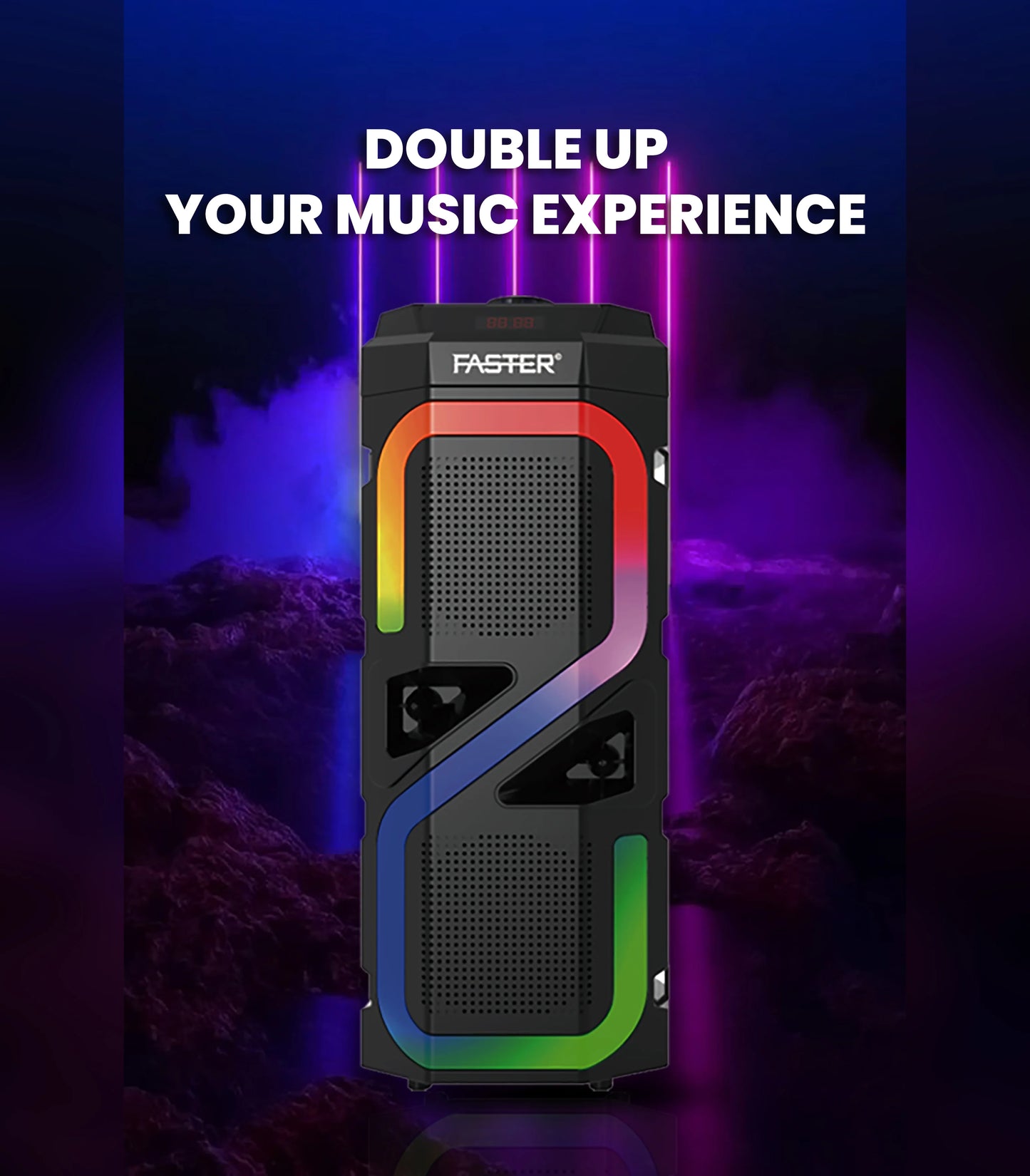 FASTER RAINBOW 7 POWERFUL BASS WIRELESS SPEAKER - My Store