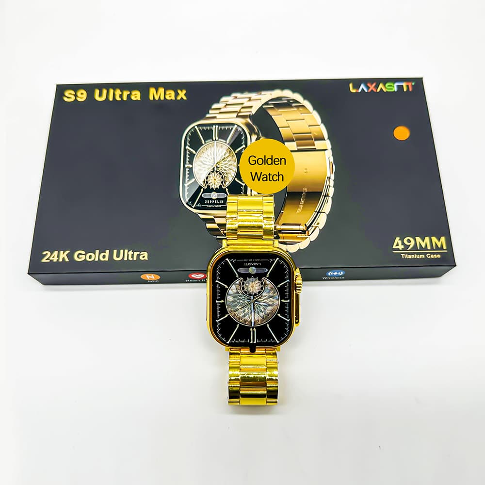 S9 Ultra Max Smart Watch in 24K Gold and Titanium Design