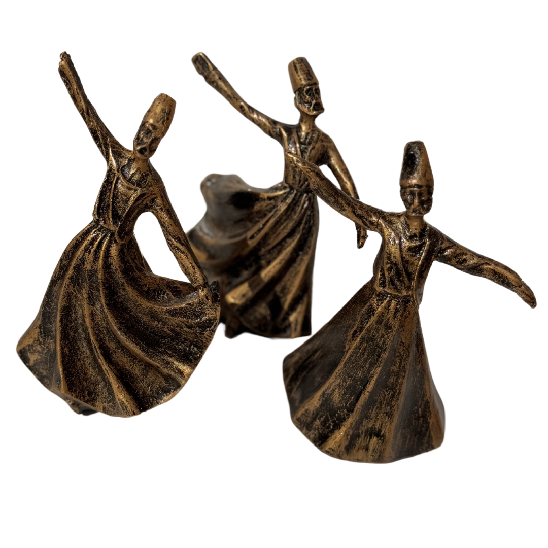 Sama Dancing Sufi Rumi Statue gracefully spinning on its central pivot.