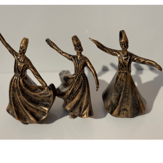 Sama Dancing Sufi Rumi Statue in brass, symbolizing meditation and spiritual elegance.