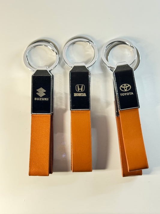 Set of 2 Premium Leather Car Keychains – Compatible with Suzuki, Toyota & Honda – Tech Car Home Pakistan