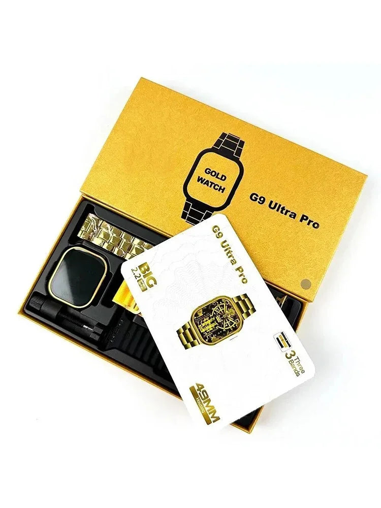 Stylish G9 Ultra Pro Golden Edition Smartwatch on Wrist