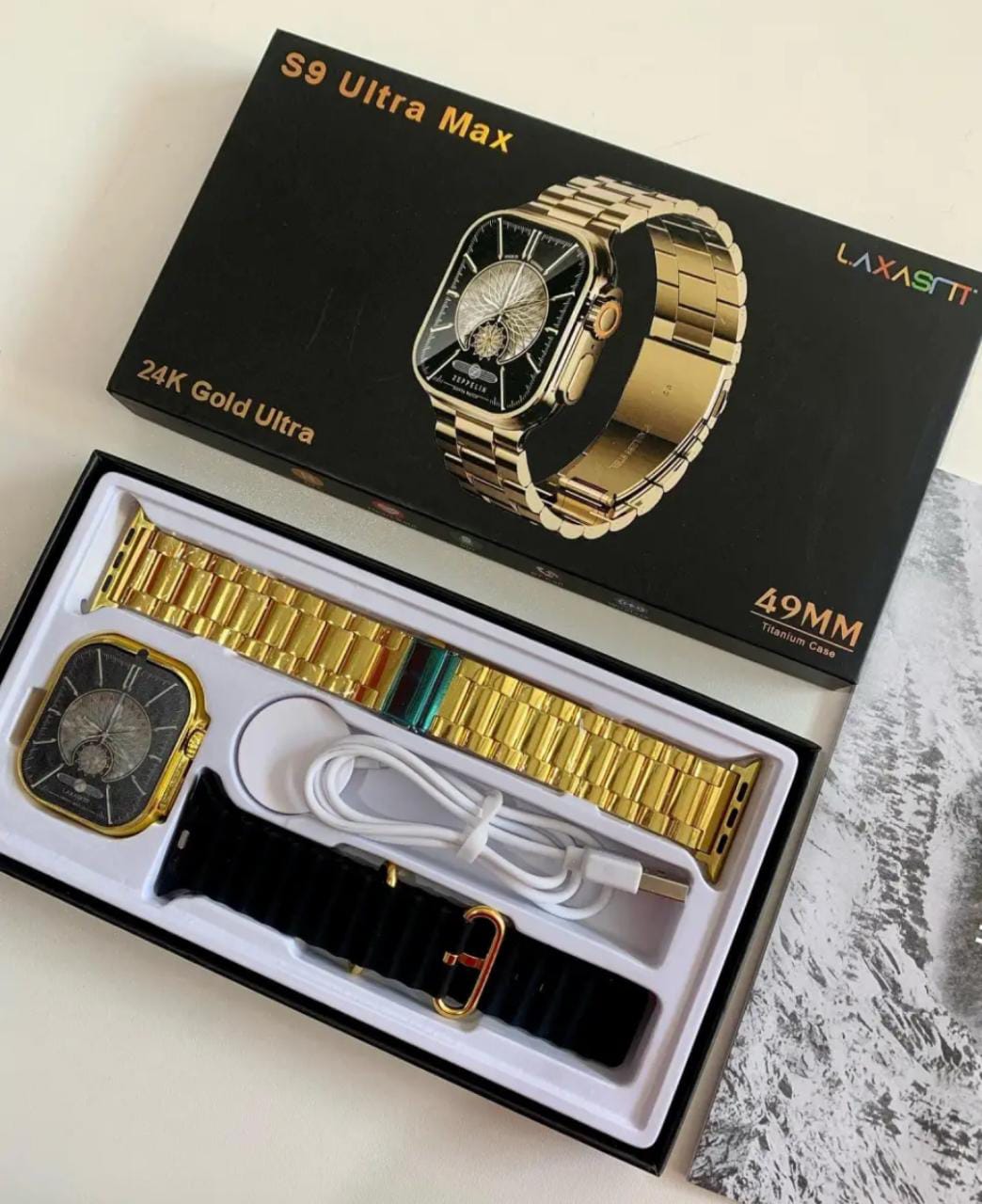 Stylish S9 Ultra Max Smart Watch with 24K Gold Finish
