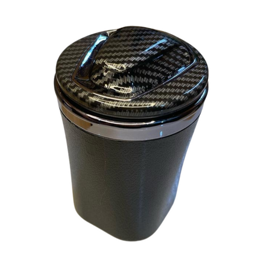 Top View of Carbon Fibre Lid Ashtray – Premium Quality with Secure Lid Closure - Techcarhome.