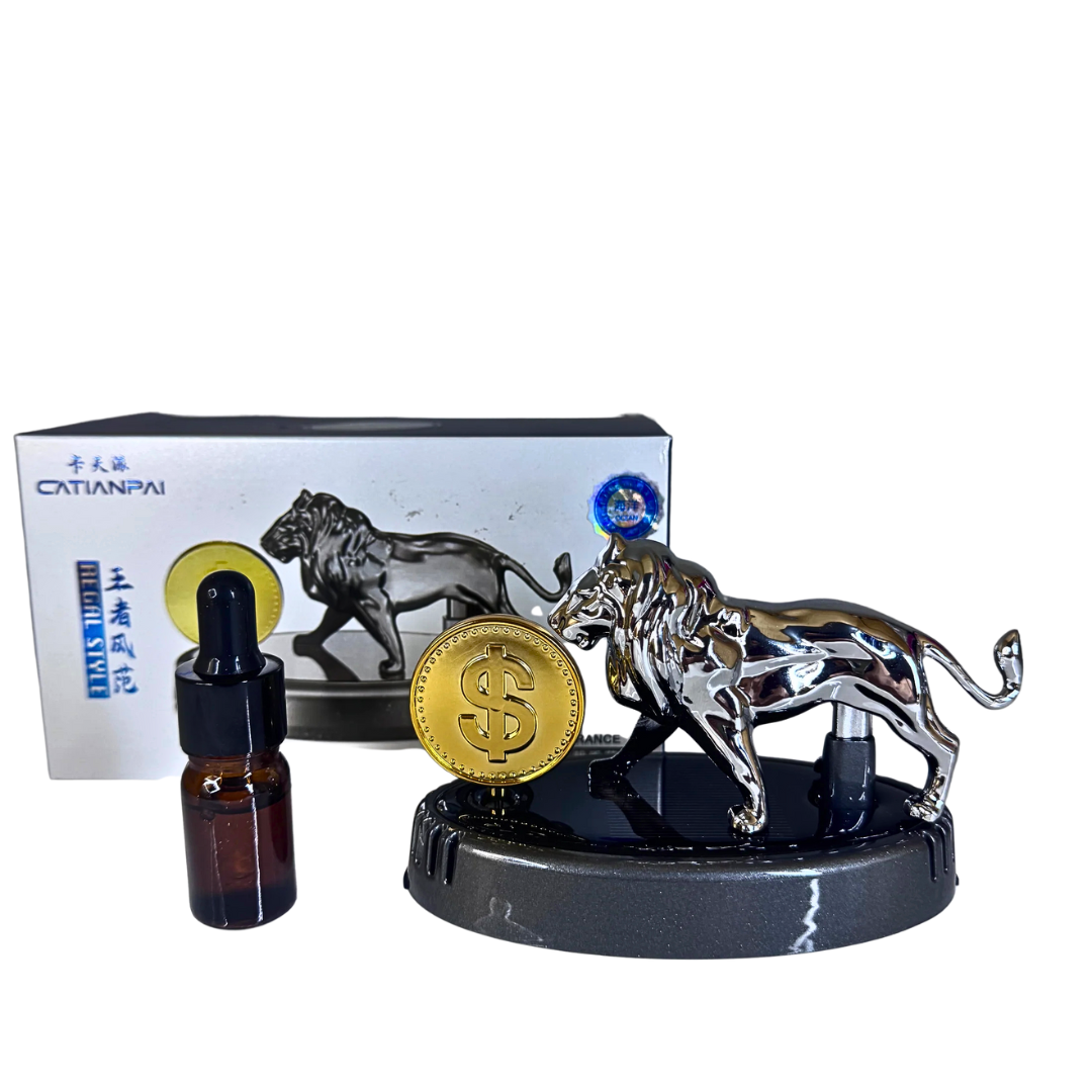 Solar Lion Perfume with Rotating Dollar Coin – Car Freshener | TechCarHome