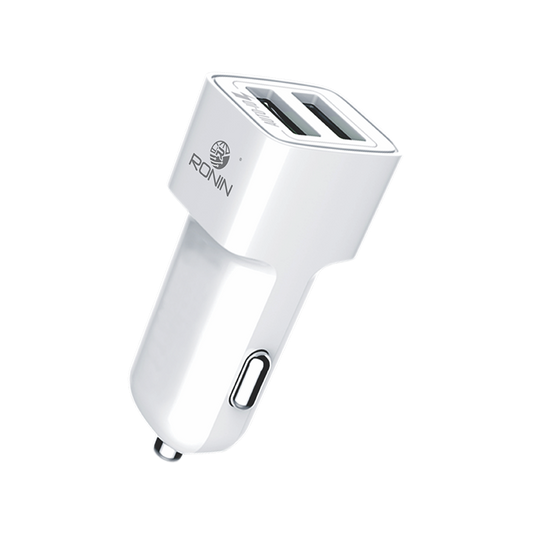 Ronin R-411 Auto-ID Car Charger – 2.4A Fast Charging, Compact Design, Smart Device Recognition for Optimal Power Delivery. Perfect for USB-Enabled Devices in Pakistan.