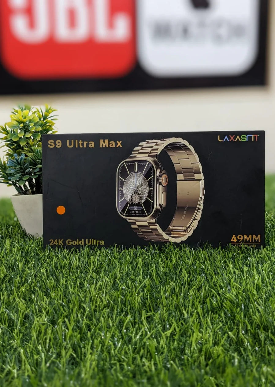 S9 Ultra Max Smart Watch – 24K Gold, 49mm Titanium, & Smart Features