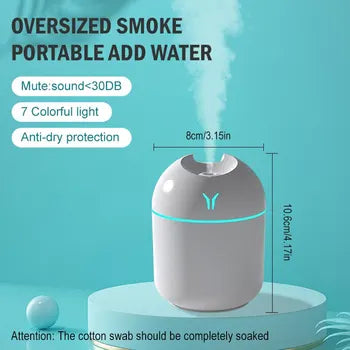 Compact White Ultrasonic Humidifier with LED Mood Light - TechCarHome
